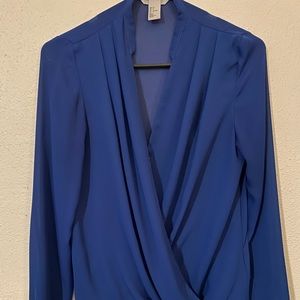 H&M Sheer Blue Blouse